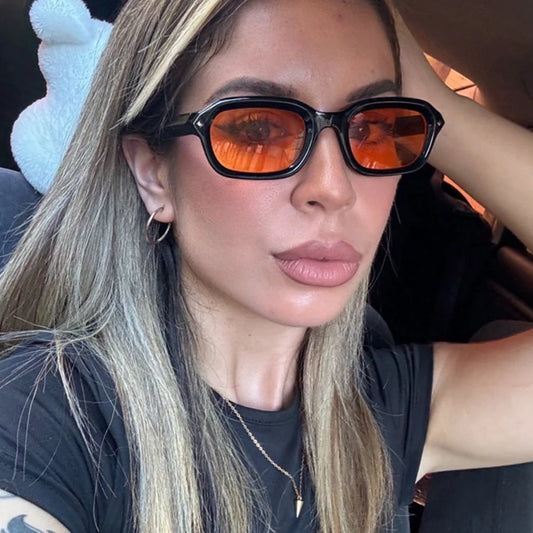 Retro Rectangle Sunglasses for Women – Thick Frame Mirror