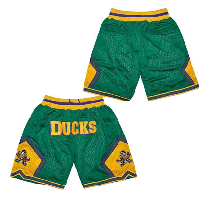 Mighty Ducks Basketball Shorts – Stitched Embroidery with Pockets