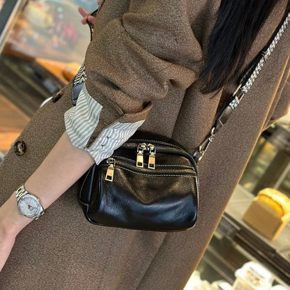 Women Cowhide Small Handbag Popular and Versatile Genuine Leather