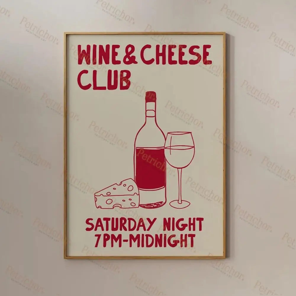 Pasta Lover Club Wall Art Print – Funny Food Kitchen Poster