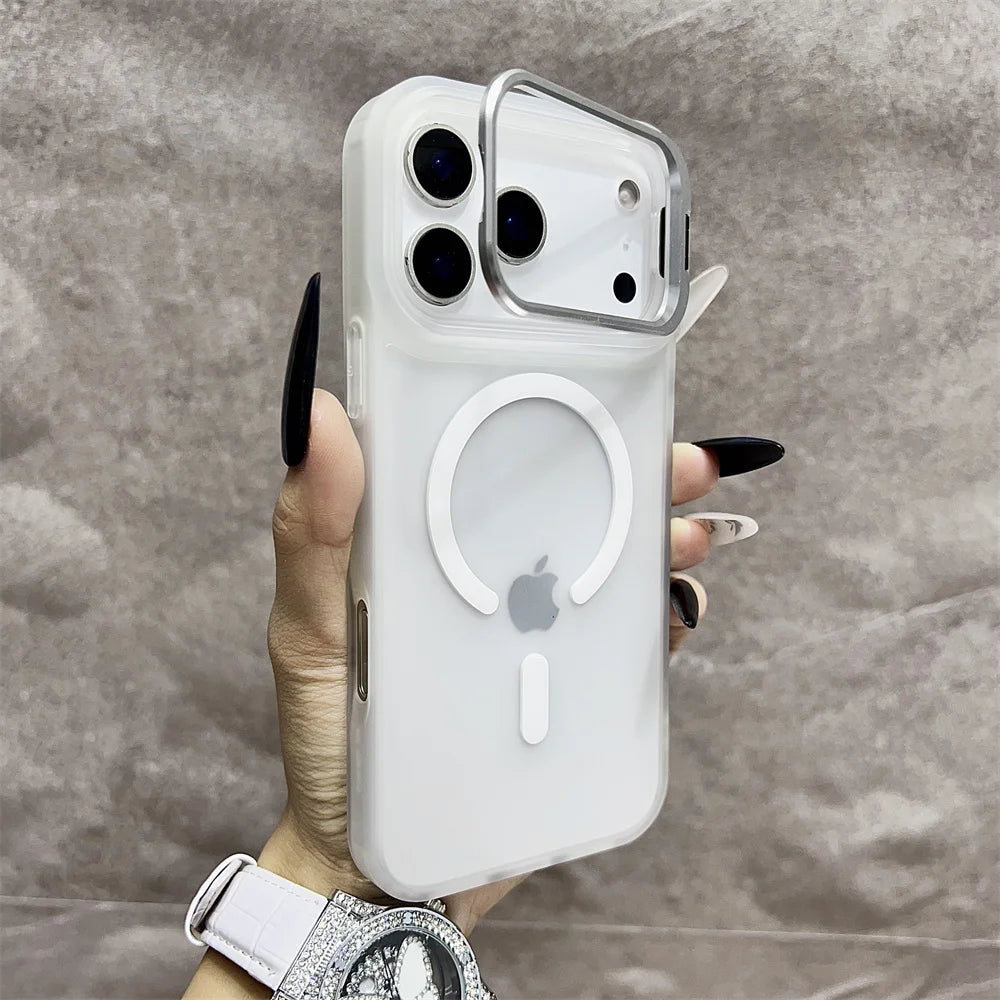 MagSafe Matte iPhone Case with Flip Camera Stand & Holder