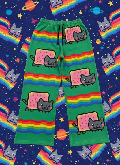 Nyan Cat Baggy Sweatpants Y2K Streetwear Hip Hop Graphic Pants