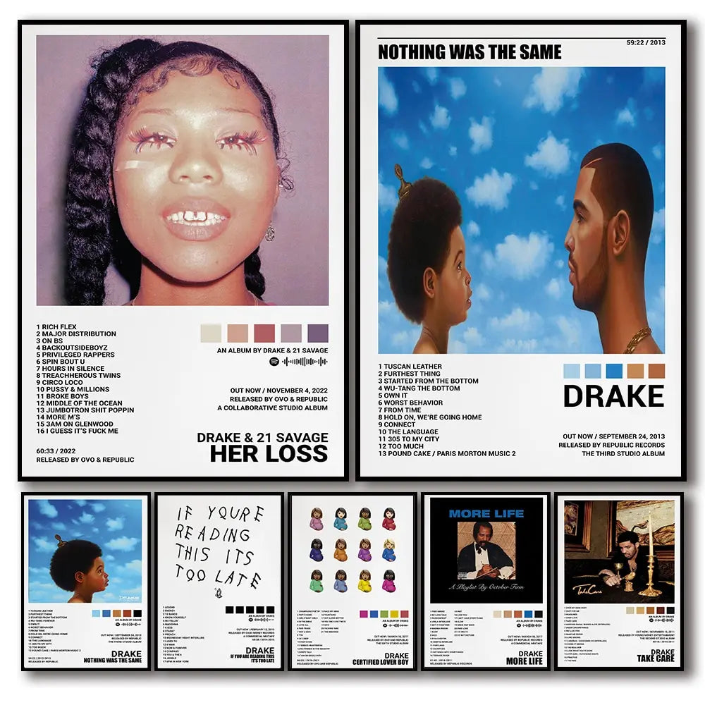 Drake Album Tracklist Poster – Hip Hop Music Wall Art