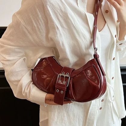 Retro Burgundy Underarm Shoulder Bags