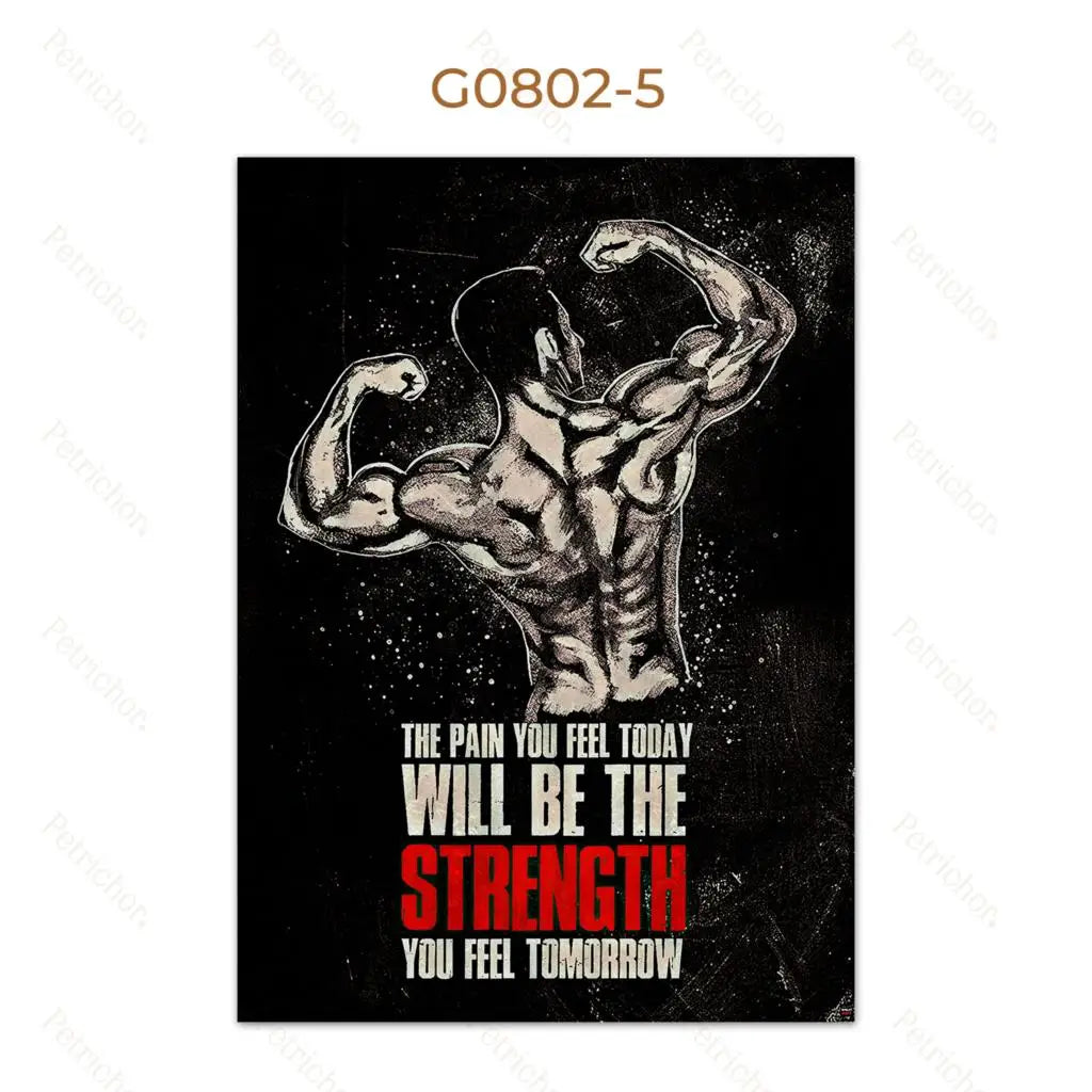 Gym Motivational Quote Wall Art Poster – Bodybuilding Canvas Print