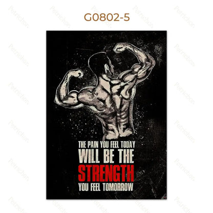 Gym Motivational Quote Wall Art Poster – Bodybuilding Canvas Print
