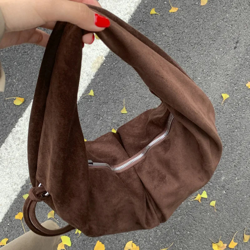Retro Suede Leopard Print Single Oulder Bag