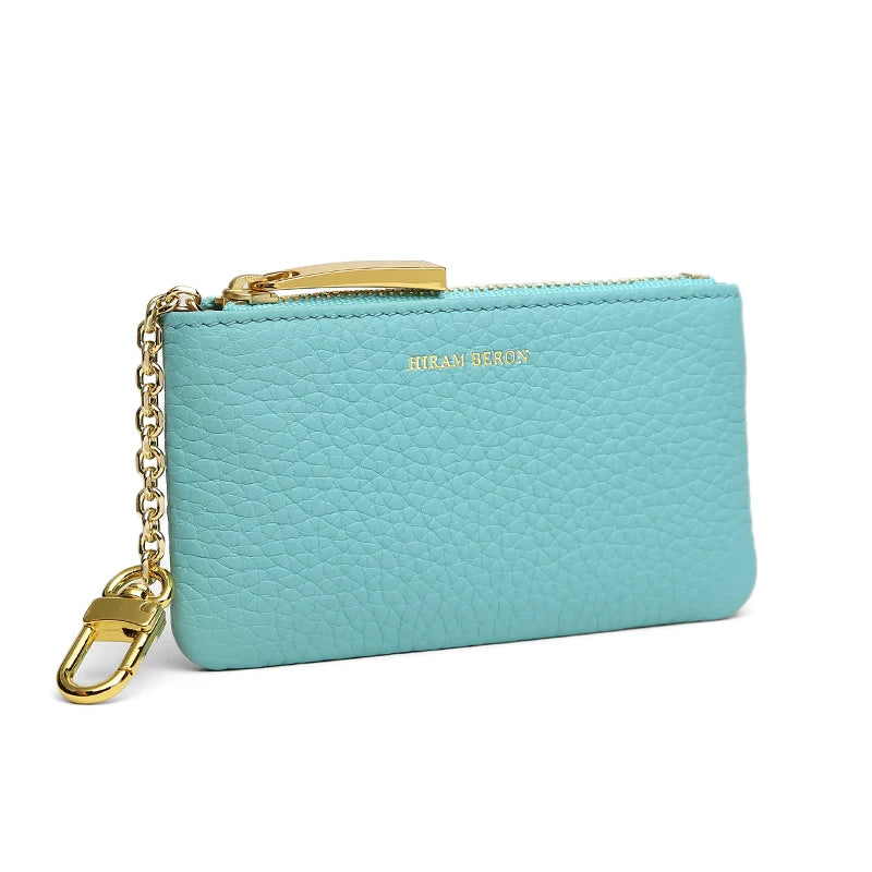 Leather Key Case Wallet with Chain & RFID Blocking