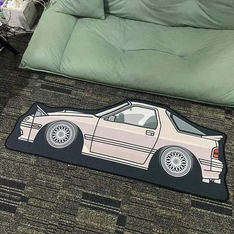 JDM Car Shaped Rug – Non-Slip Decorative Floor Mat for Bedroom & Living Room