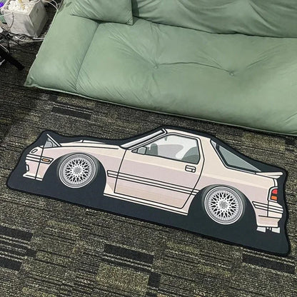 JDM Car Shaped Rug – Non-Slip Decorative Floor Mat for Bedroom & Living Room