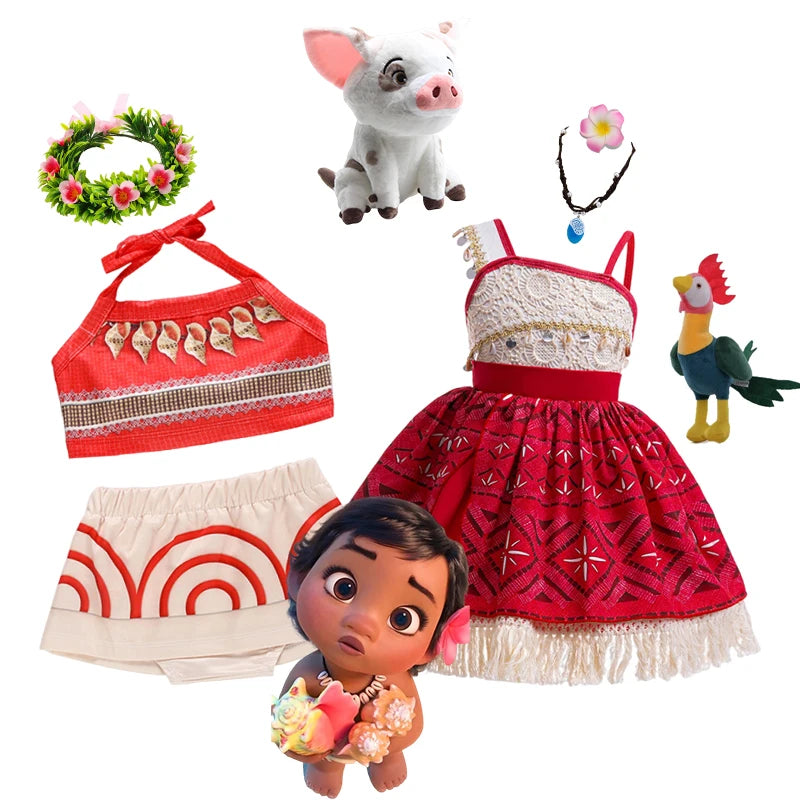 Moana Dress Costume For Girls Halloween Party
