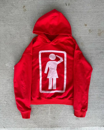 Gothic Graphic Hoodie Women Harajuku Goth Streetwear Sweatshirt
