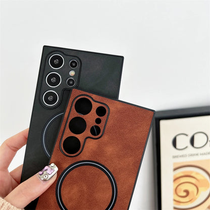 Leather MagSafe Magnetic Case for Samsung Galaxy S21–S26 Series