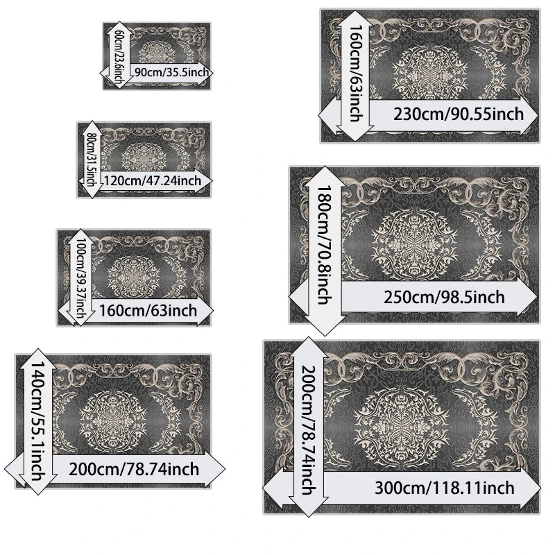 Bohemian Geometric Area Rug – Non-Slip Floral Medallion Carpet for Living Room & Bedroom