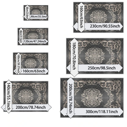 Bohemian Geometric Area Rug – Non-Slip Floral Medallion Carpet for Living Room & Bedroom