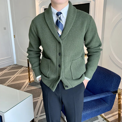 Men's Knitted Button Cardigan Sweater Coat