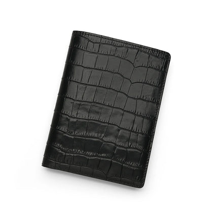 Hiram Beron Personalized Passport Cover Luxury Anti Rfid Leather Embossed Crocodile Pattern Wallet