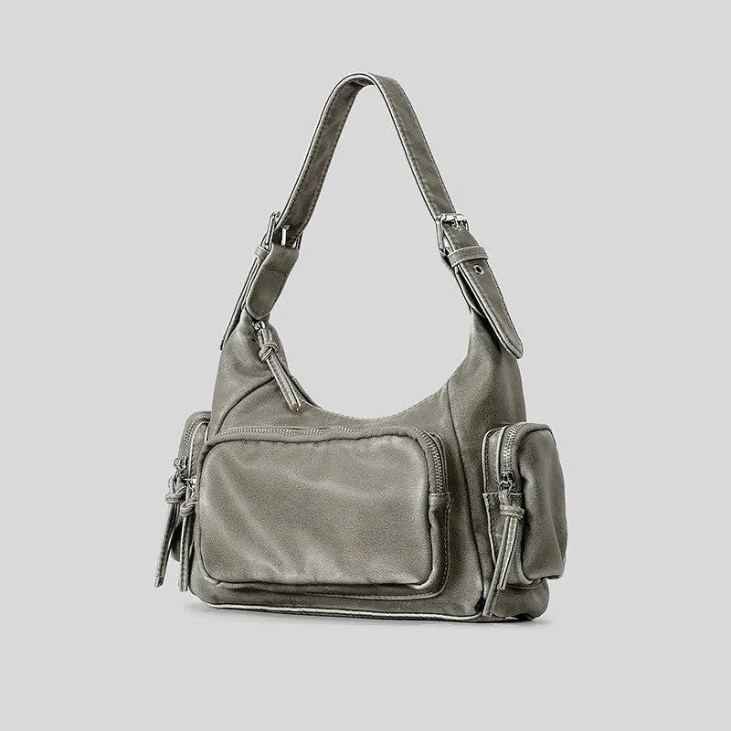Women's Y2K Punk Shoulder Bag – Vintage Grunge Denim Handbag