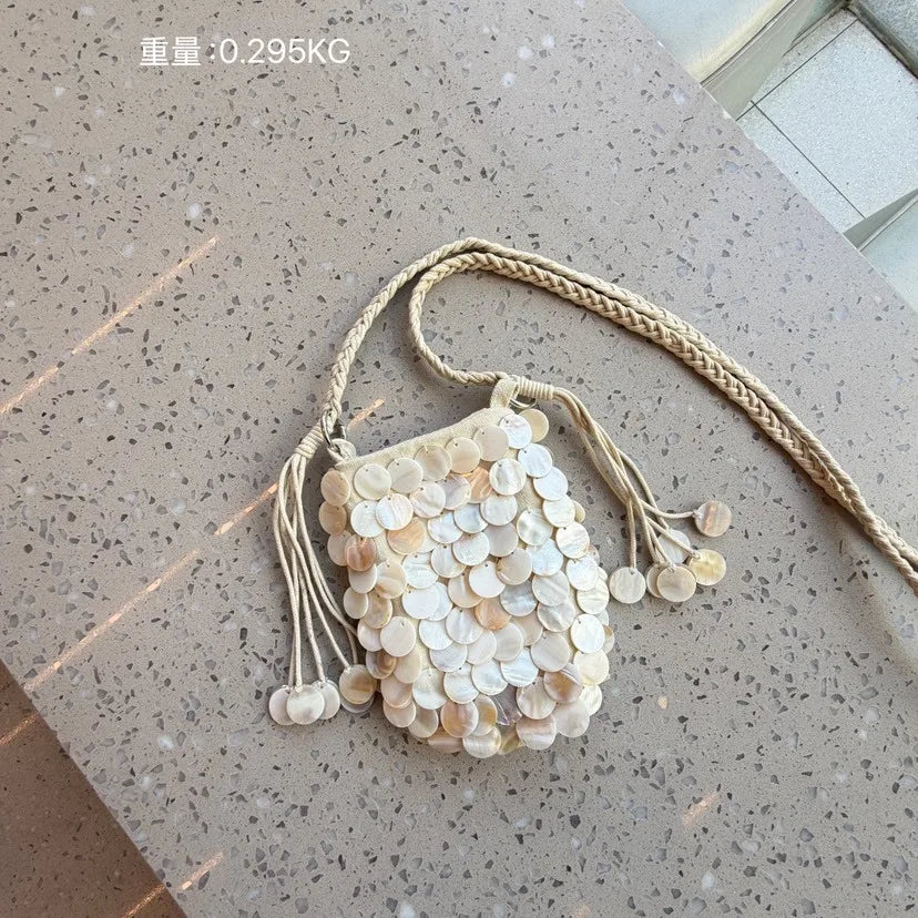 Luxury Sequin Evening Bag – Handmade Woven Hobo Tote Handbag