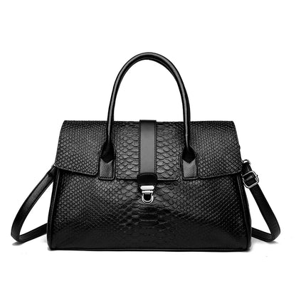 Top Quality Large Handbag with Snake Pattern Leather Bags