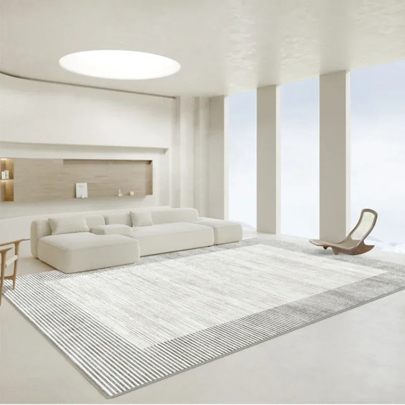 Modern Grey Area Rug – Soft Textured Carpet for Living Room & Bedroom