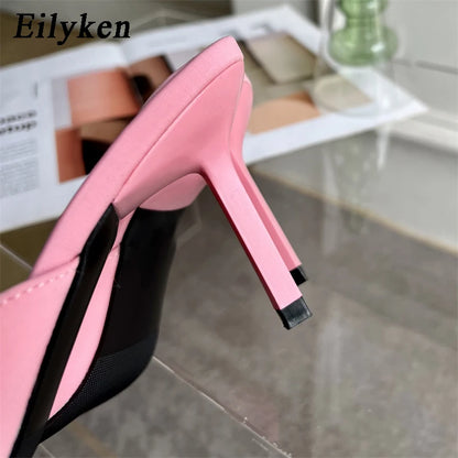 Eilyken Butterfly-Knot Satin Heeled Mule Slippers for Women