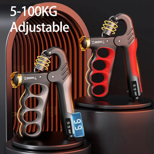 Adjustable Hand Grip Strengthener with Rep Counter 5–150kg