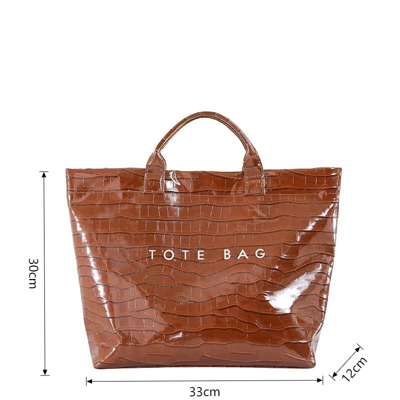 Luxury Crocodile Pattern Women Handbag With Short Handle
