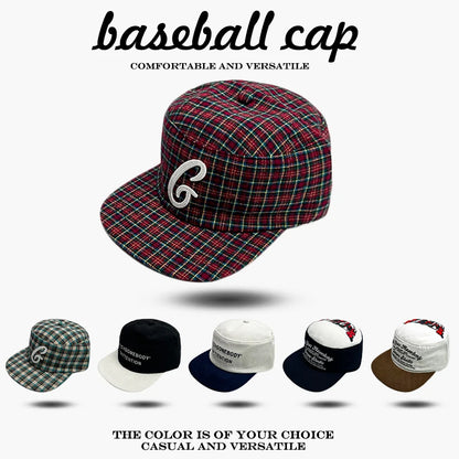 Retro Flat Brim Baseball Cap – Letter Embroidery Unisex Hat