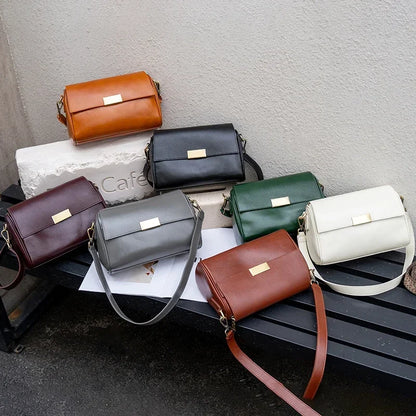Genuine Leather Crossbody Bag – Women's Retro Shoulder Bag