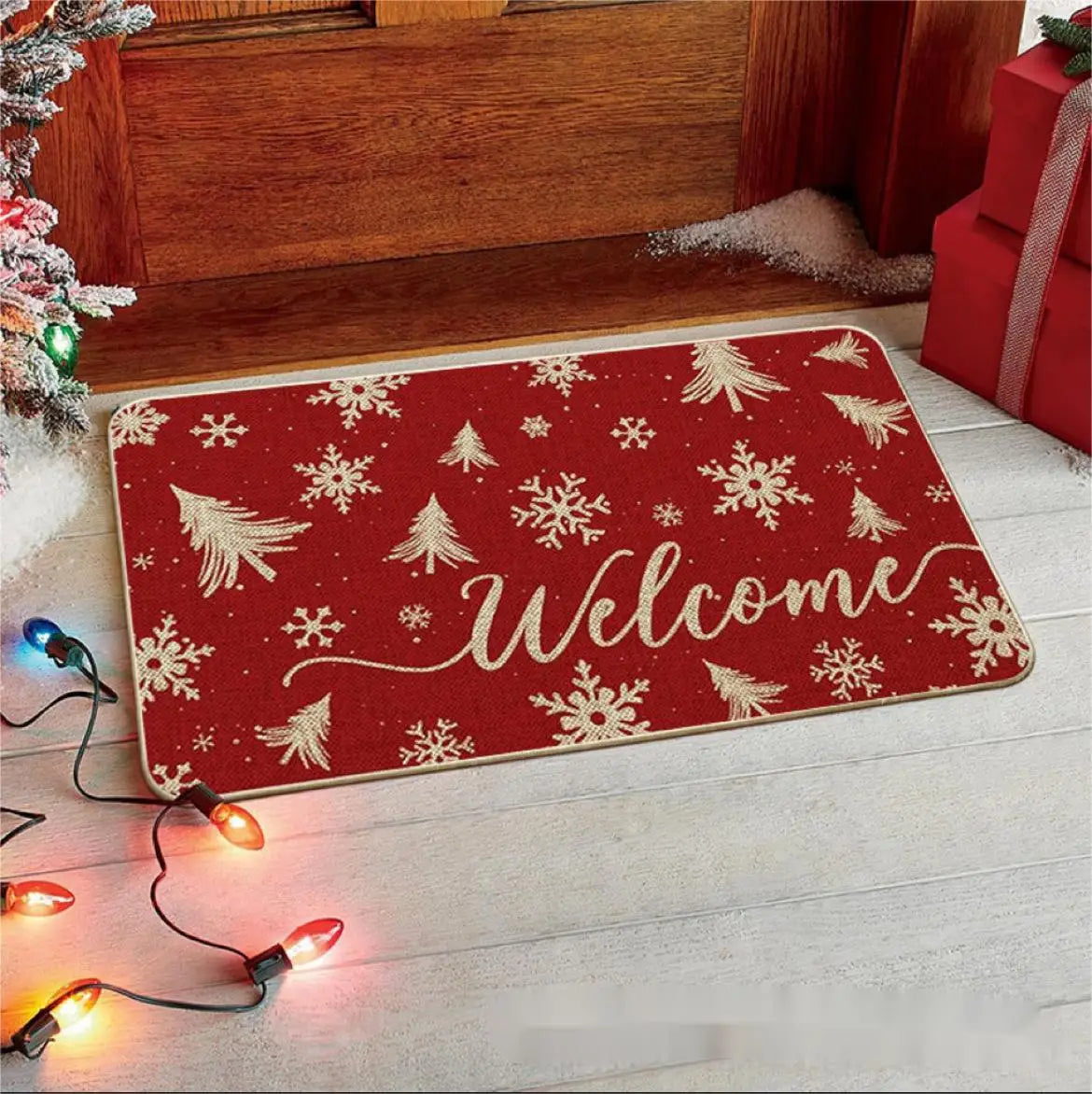 Merry Christmas Floor Mat – Indoor Outdoor Holiday Welcome Rug