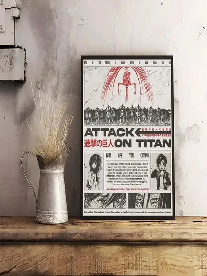 Attack on Titan Manga Poster – Waterproof Self-Adhesive Wall Art
