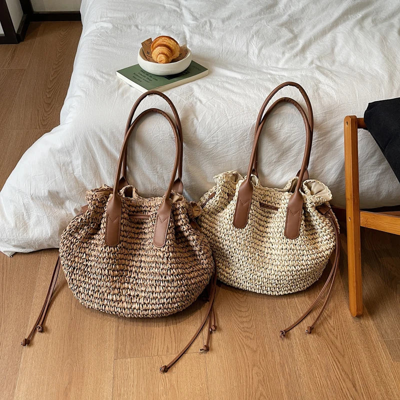 Straw Woven Beach Tote Bag for Women