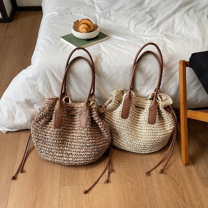 Straw Woven Beach Tote Bag for Women