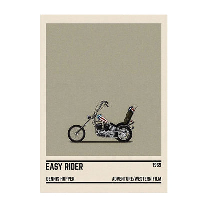 Movie Car Minimalist Poster Wall Art Print | Classic Film Decor