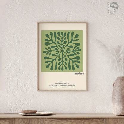 Matisse Cutout Canvas Wall Art Print – Green Botanical Poster