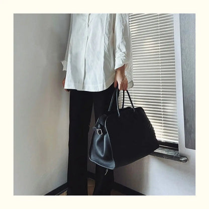 Large Capacity Retro PU Leather Tote Bag for Women