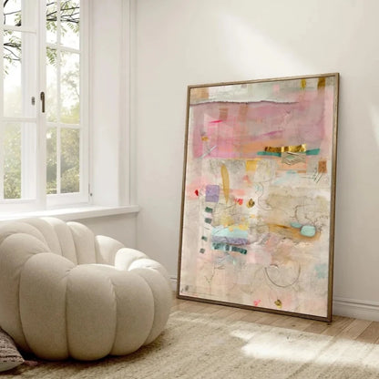 Abstract Pastel Wall Art Print – Minimalist Oil Painting Poster