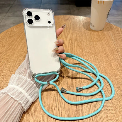 iPhone Crossbody Lanyard Case – Clear Shockproof Bumper Cover