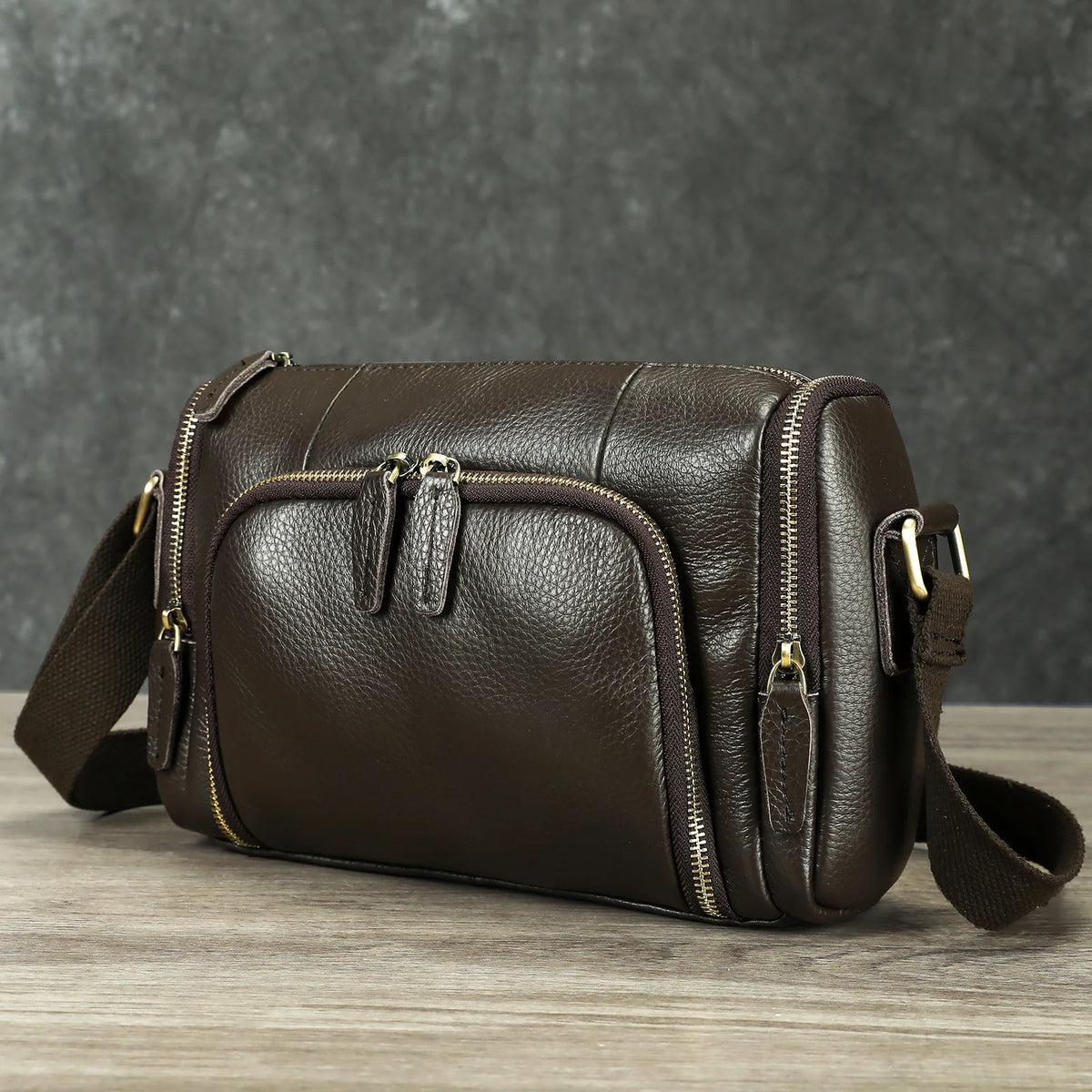 Genuine Cow Leather Men's Crossbody Messenger Shoulder Bag