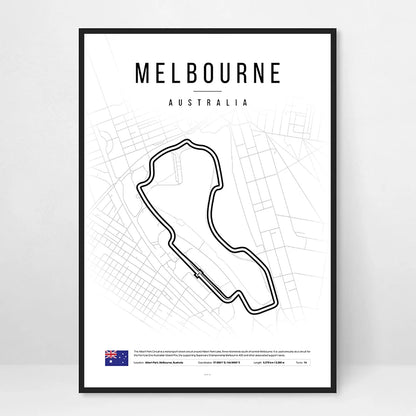 F1 Race Track Map Poster – Formula 1 Circuit Wall Art Print