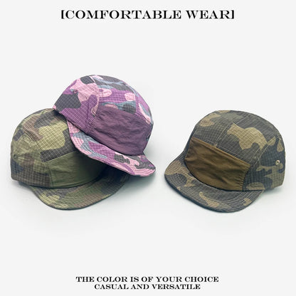 Camo Quick-Dry Baseball Cap – Unisex Color Block Peaked Hat