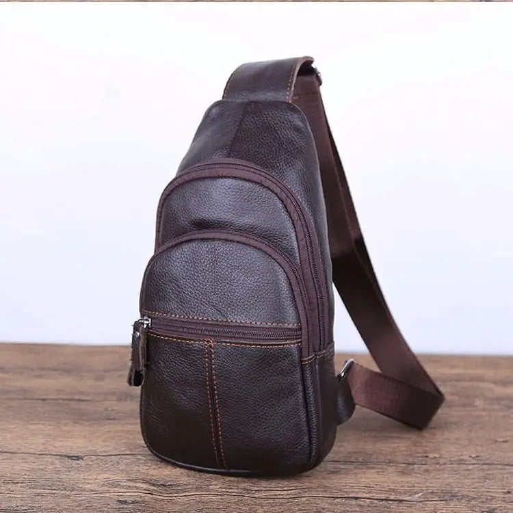 Genuine Leather Crossbody Chest Bag for Men