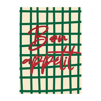 Kitchen Wall Art Poster – Bon Appétit Minimalist Typography Print