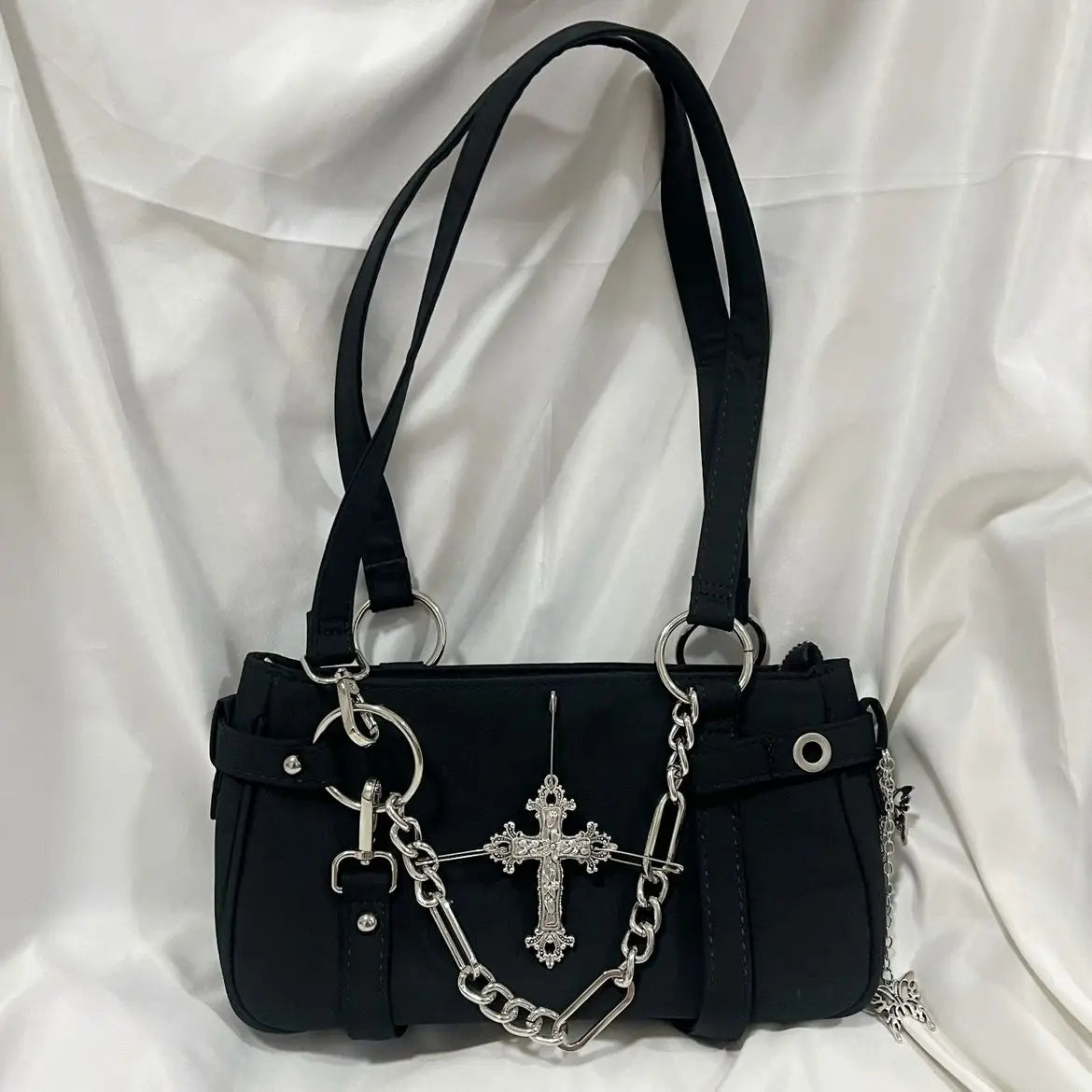 Gothic Cross Y2k Bag Women Vintage Grunge Punk Chain Casual