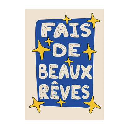 Kids Room Wall Art Poster – Chut Je Reve Typographic Print