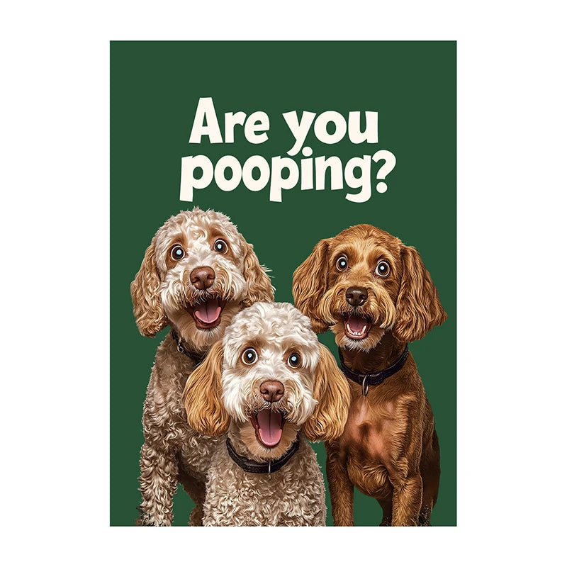 Funny Cow Poster – Are You Pooping? Farm Animal Bathroom Art