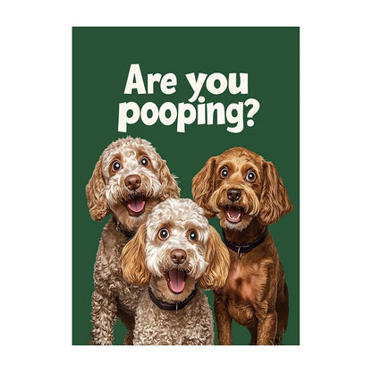 Funny Cow Poster – Are You Pooping? Farm Animal Bathroom Art