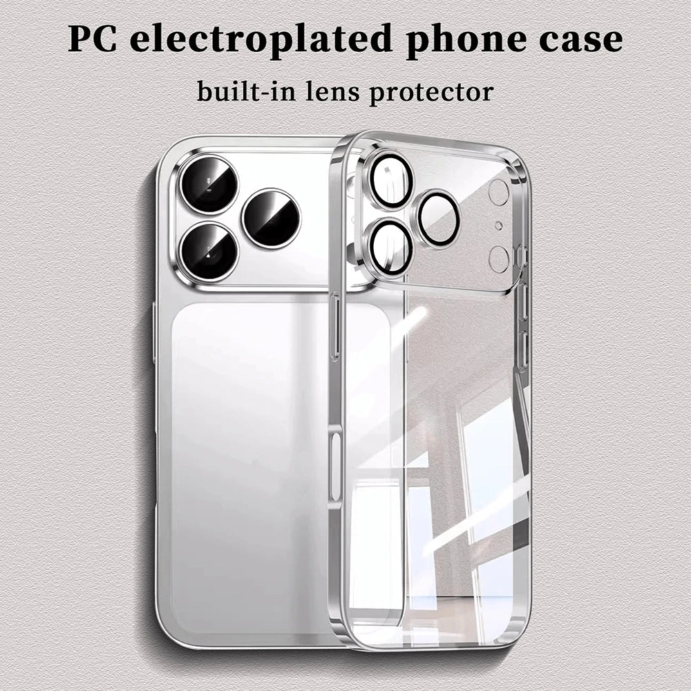 Electroplated Clear iPhone Case with Built-In Lens Protector