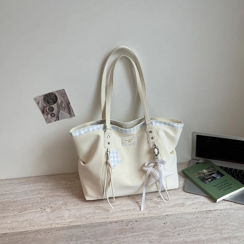 Large Canvas Tote Bag for Women – Korean Style Shoulder Bag